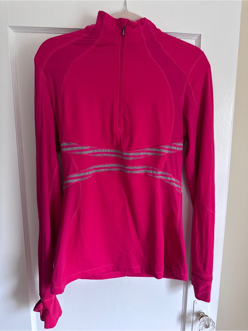 lululemon athletica Bright Pink Half-Zip Long Sleeve Top
